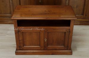 Mobiletto porta Tv in stile classico da 90 cm in legno massello di noce